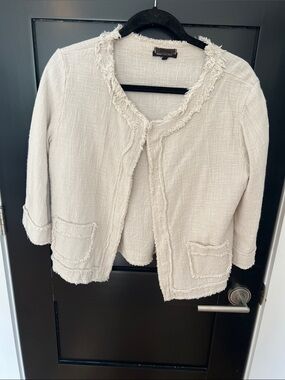 Epoca Cream Cotton Open-Front Jacket - Women